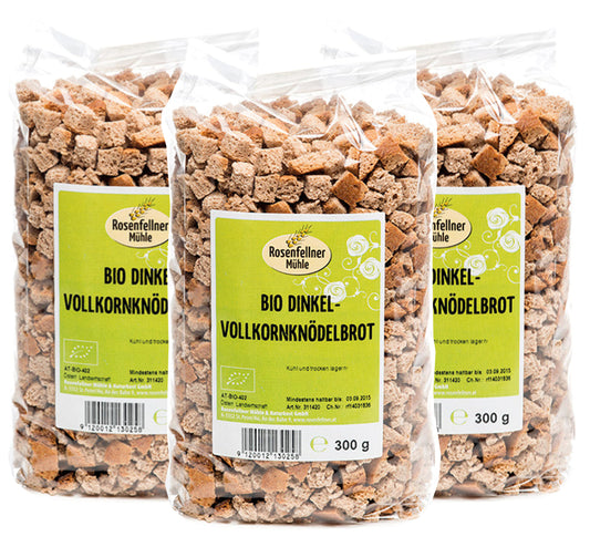 Dinkel Vollkorn Knödelbrot / Semmelwürfel 3er Set, Bio