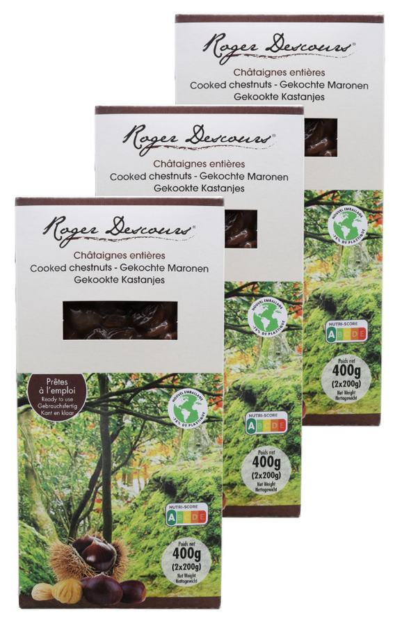 Gekochte Maronen - Edelkastanien vakuum verpackt - 3 x 400 g