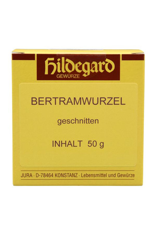 Jura Naturheilmittel nach Hildegard von Bingen Bertramwurzel geschnitten