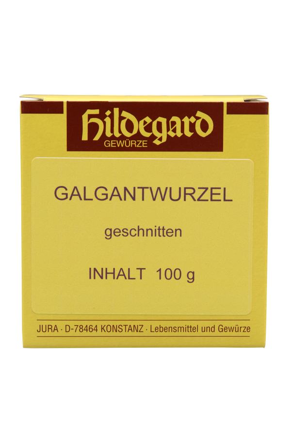 Jura Naturheilmittel nach Hildegard von Bingen Galgantwurzel geschnitten