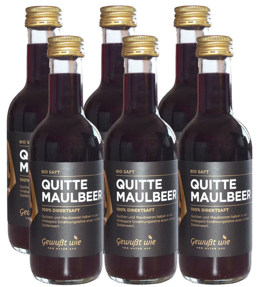 Quitte-Maulbeersaft, Bio Direktsaft - 6 x 0,25 Liter