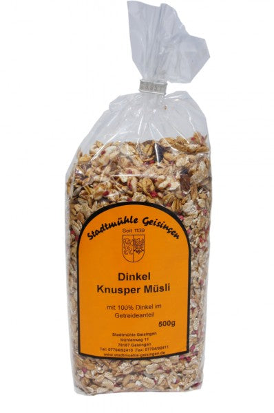 Dinkelmüsli mit 100 % Dinkel im Getreideanteil